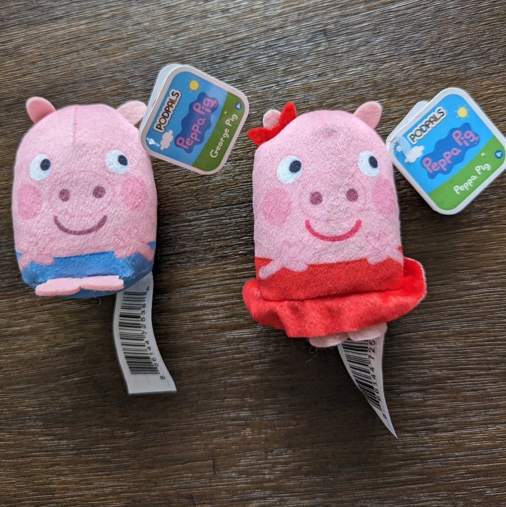 BNWT Peppa Pig & George PODPALS Mini Stuffies Bundle